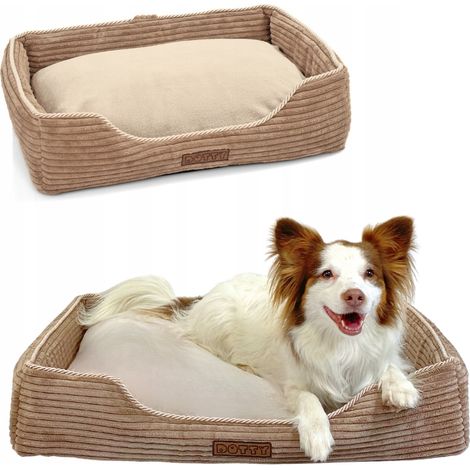 Cuccia per cani, divano, cuccia per gatti DOTTY - velluto a coste beige (1/5)