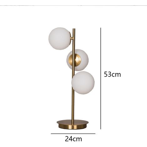 Lampe de chevet avec 3 abat-jours globe, lampe de table moderne avec base en acier et douilles G9 (1/5)