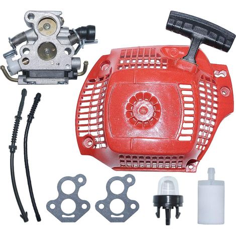 Kit de démarreur à rappel et carburateur avec filtre à carburant, retour de ligne et poire d'amorçage pour tronçonneuse Husqvarna 435 440 506450501, 504597002 (1/5)