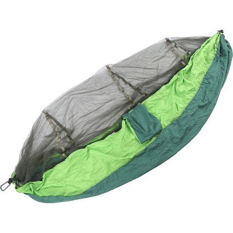 Hamac de camping respirant, léger et portable, double, pour 2 personnes, idéal pour la randonnée et les voyages de survie en plein air. (1/5)