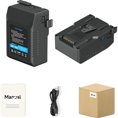 Batería V-Mount, opciones de alta capacidad, compatibilidad versátil, batería BP 185 (1/2)