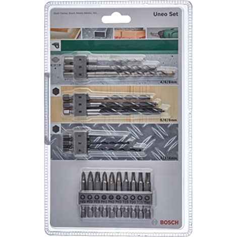Bosch Accessories 2609256989 19 parti Assortimento punte e inserti Metallo, Pietra, Calcestruzzo, Legno, Muratura 2 mm, (1/4)