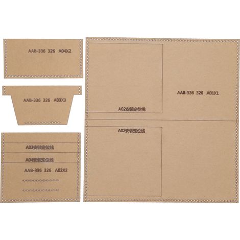 Clear Acrylic Handbag Making Pattern Zipper Wallet DIY Leather Craft Tool Template Set (1/5)