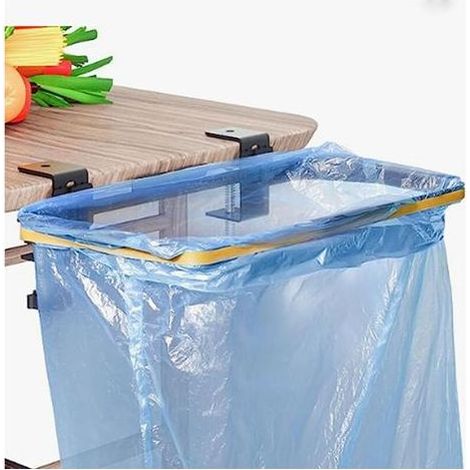 Lntyq Porte-Sac Poubelle, Support pour Sacs Poubelle et Sacs, Support Sac Poubelle en Acier Inoxydable, Support Sacs Poubelle à Suspendre pour la Cuisine sous l'évier Poubelle de Cuisine (1/5)