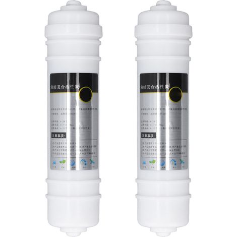 Cartouche filtrante eau 10 pouces ABS alimentaire, charbon actif compressé, lot de 2 pièces (1/5)