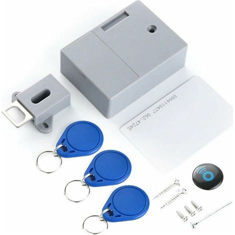Cerradura inteligente para cajones de armarios con sensor RFID para tarjetas de batería, no requiere perforación.