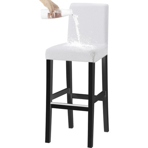 Barhocker-Bezüge, dehnbar, abnehmbar, waschbar, wasserdicht, 1er-Set Weiß (1/5)