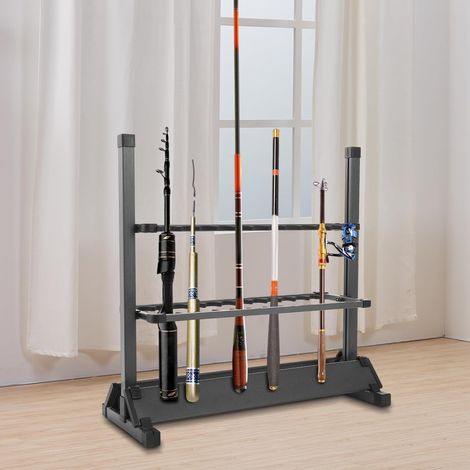 Fishing Rod Stand 24 Rods Aluminium Height Adjustable Rod Holder with EVA Protection for Garage Boat Home - Drying & Sorting Fishing Rods Space Saving (1/5)