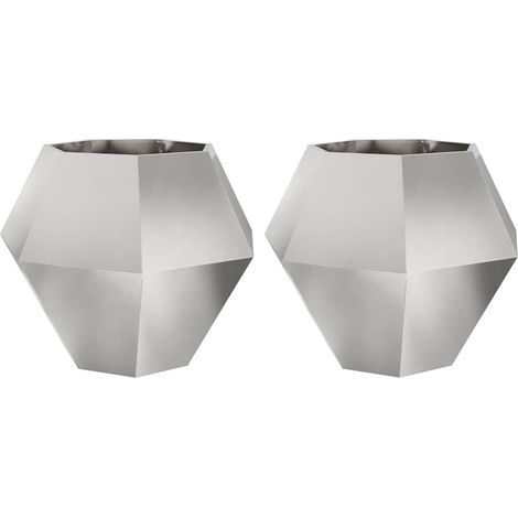 Maison Exclusive - Fioriera 2 pcs Argento 100 x 100 x 80 cm Acciaio inossidabile
