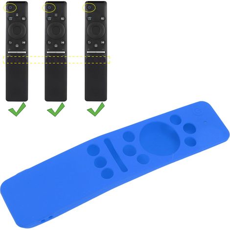 Housse de protection silicone pour télécommande Samsung BN59-01310A/01312/01330X, avec cordon, taille 170x40mm, bleu. (1/5)