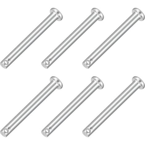 6pcs M4x35mm Goupilles à Trou Unique, Goupille de Verrouillage Acier Inoxydable 304, Goujons à Tête Plate de Chape pour Verrou Remorque Réparation Fixation Mécanique Équipement (1/5)