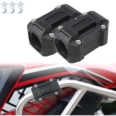Scratch protection for motorcycle bumpers, anti-scratch block, compatible with Kawasaki and Yamaha bumpers.