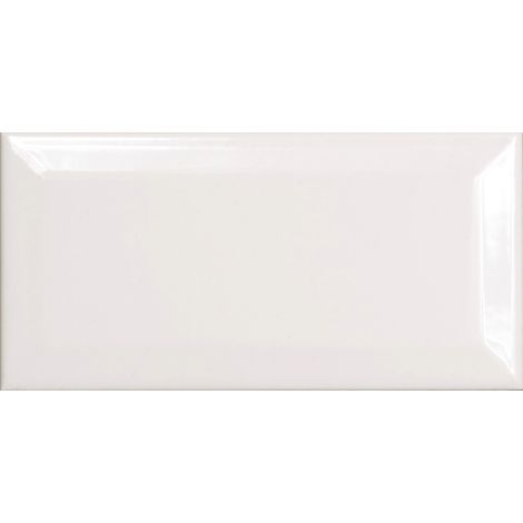 Carrelage mural uni blanc mat 7.5x15 cm – Effet carreaux métro – Relief biseauté pour ambiance contemporaine – Idéal pour espaces restreints