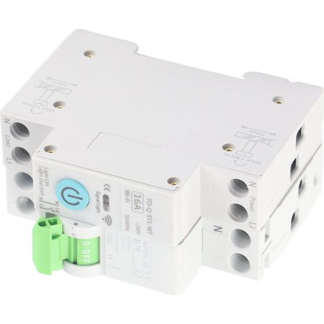 Disjoncteur intelligent 1P+N avec Wi-Fi, 3 modes de temporisation, télécommande, 16 A, 230 V CA. (1/5)