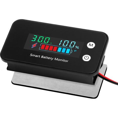 DC 12V-72V battery display voltage display with temperature sensor, IPX7 waterproof, LCD display, suitable for RVs, boats, cars and more (1/5)