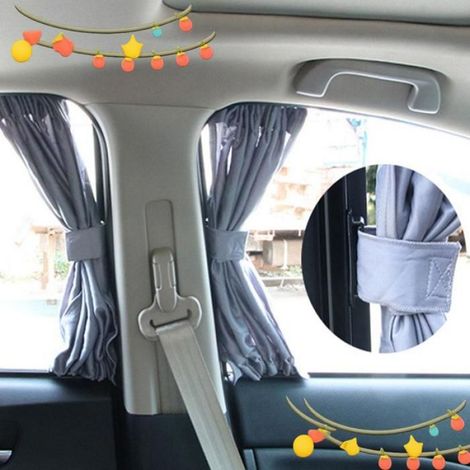 Rideau Latéral Automobile - Anti-UV - Pour Fenêtre Latérale Voiture - Protection Vie Privée - Kit Complet Avec Rails Et Crochets - 2 Pièces (1/4)