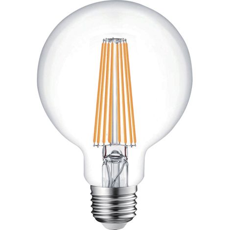 Alcapower Lampadina LED Globo G95 Filamento Trasparente 15W E27 2500lm 3000K Luce Calda - Alta Efficienza Energetica Classe C per Illuminazione
