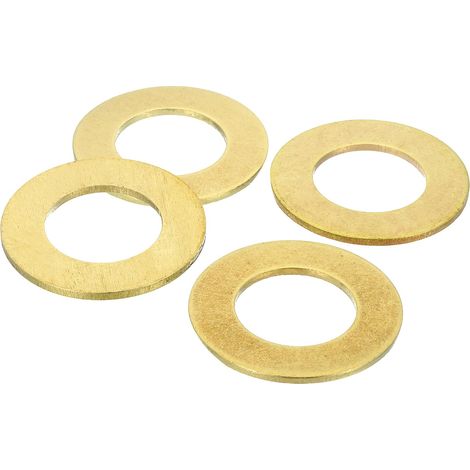 4Pcs Rondelle Métal Plate Laiton, Kit Rondelles Cuivre M30 D'Ecrasement Assortiment, 30mm ID, 54mm OD, 2.5mm Epaisseur Pour Boulons Vis, Construction (1/5)