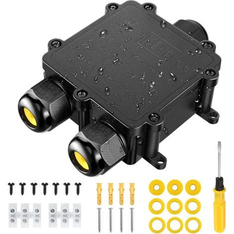 ZOLGINAH IP68 Wasserdichte Anschlussdose, 3-Wege-Kabelverbinder für Kabel mit 4–14 mm Durchmesser, Außenanschlussdose, Anschlussdose für elektrische Außenbeleuchtung (1/5)
