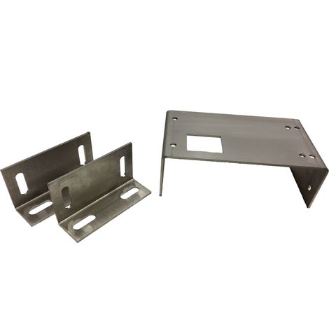 Support inox réglable pour motorisation de portail coulissant – Hauteur 90-120 mm – Dimensions 155x260 mm – Kit avec équerres L – Automatisme Online