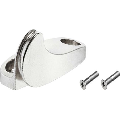 Attache façade fixation frontale à visser pour abattants à câble cadres en bois ou aluminium large pose en applique finition nickelée avec vis Ferrure Meuble Porte Compas, pose à gauche
