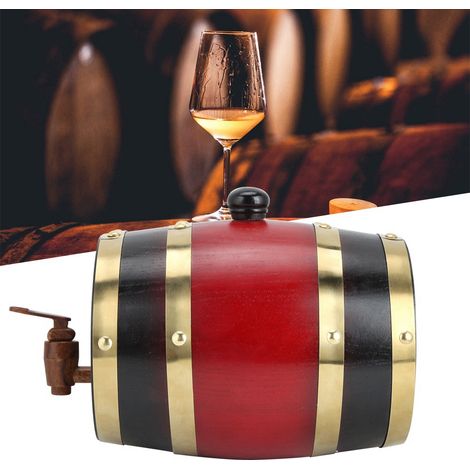 Fût à vin domestique miniature en bois de chêne de 1,5 L, accessoire de brassage maison (1/5)