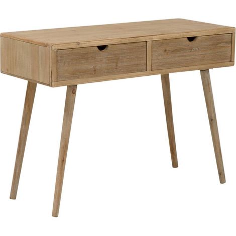 Made In Meubles – Console en bois de sapin 73x100x40 cm – 2 tiroirs de rangement – Élégante et fonctionnelle pour intérieur moderne (1/5)