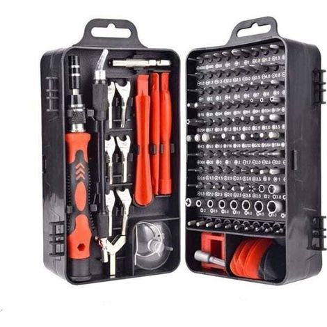 135-in-1 Präzisions-Magnetschraubendreher – Reparaturset für iPhone, Laptop und Smartwatch mit Aufbewahrungsbox, Rot (1/4)