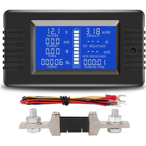 Testeur de batterie automobile numérique PZEM015 (0-200 V CC) avec voltmètre et moniteur de courant, shunt 200 A, compatible 12 V, 24 V et 48 V. (1/4)