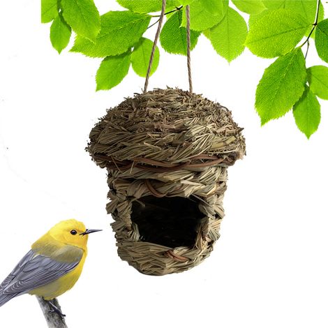 Handgewebte Vogelnester, Strohvogelkäfige, Gartendekorationen, Vogelnester (1/5)