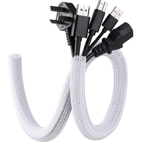 ABYSSE-Gaine de protection pour câble de 2 mètres, gaine tressée réglable de 13 à 22 mm, organiseur de câbles extensible, convient aux voitures, téléviseurs, ordinateurs, périphériques USB, équipement (1/5)