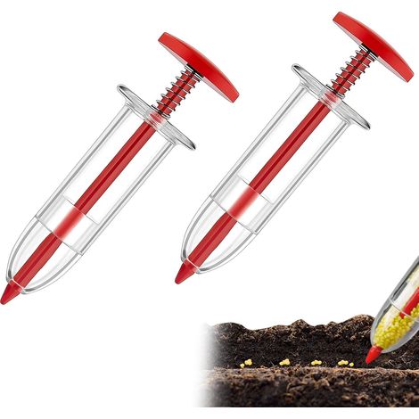 Lot de 2 Semoirs Manuels Miniatures - Pour Petites Graines - Réutilisables - Rouge (1/5)