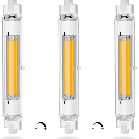 R7S LED 118 mm dimmbare 20 W energiesparende COB-LED-Glühbirne R7S, entspricht J118 mm 200 W Halogenlampe, warmweiß 3000 K, kein Flimmern, 2000 lm, 360°-Strahlbeleuchtung, CRI 90 Ra, 3er-Pack [Energie