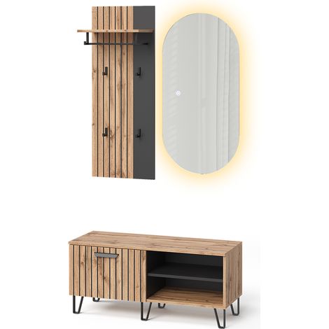 Armario Amber, Roble Wotan, 43 x 110 cm 3 partes, Vicco