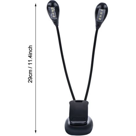 Lampada da tavolo musicale, mini lampada con 8 LED e doppia illuminazione, lampada clamp regolabile con cavo USB per la lettura, per libri, tavoli e tavolini. (1/4)