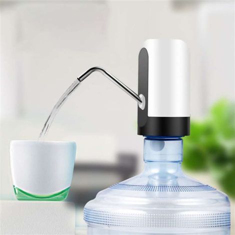 Pompe à eau électrique automatique rechargeable USB, distributeur d'eau pour seau, 1 pièce (blanche) (1/5)