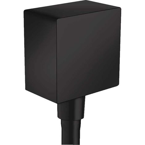 Hansgrohe Fixfit - Attacco per flessibile Square con valvola di ritorno, nero opaco 26455670 (1/7)