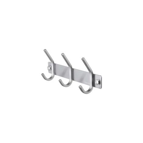 Wandmontierte Badezimmergarderobe, Badezimmergarderobenhaken mit 3 Haken, gebürsteter Edelstahl SUS 304 - Crezuo