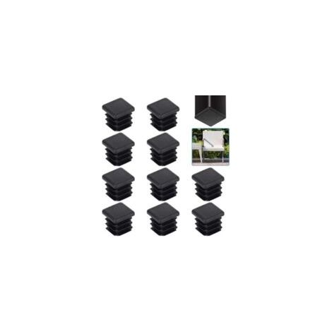 20 tapas de plástico para tubos cuadrados de 20x20 mm, tapas negras tipo cuchilla para patas de mesas, sillas, armarios y muebles de madera maciza. - Crezuo