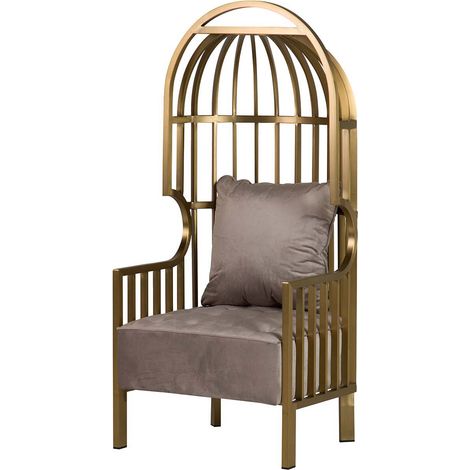 Edelstahlsessel. Samt Charleston 68X68X150 Cm (1/5)