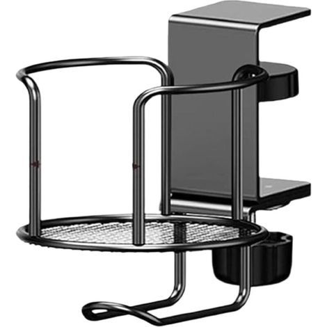 Portabicchiere generico 2 in 1 in metallo con paraspruzzi e poggiabicchiere in ferro. Portabicchiere da caffè – per sedie, divani, auto, barche, aule e bagni. (1/4)