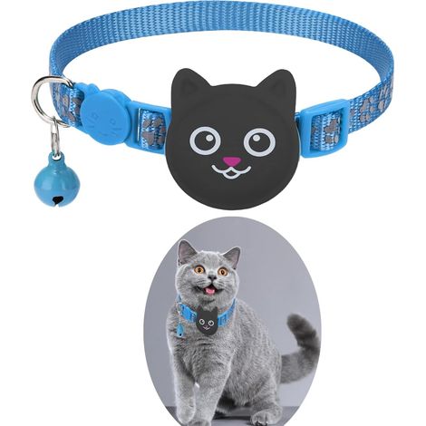 Collier pour chat avec cloche et fermeture de sécurité, collier réfléchissant réglable avec support pour chats, chiots, chatons (1/5)