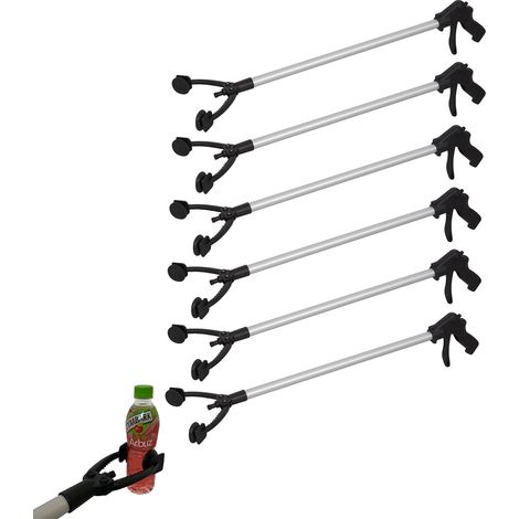 6 Greifzangen Müllgreifer Armverlängerung Greifhilfe für Senioren Aluminium Kunststoff 88cm schwarz/silber (1/2)