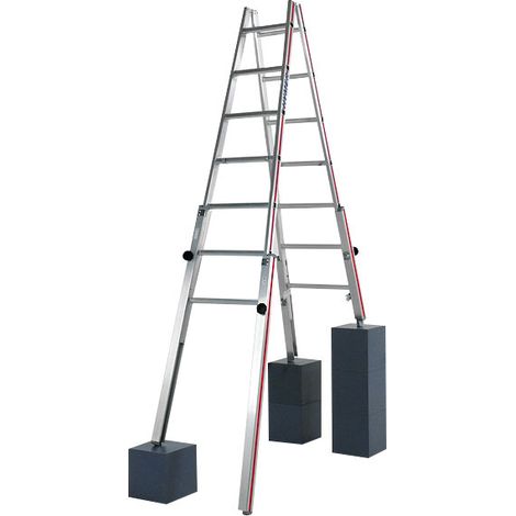 Scala zoppa 12 pioli - Alt. max. di lavoro 3.00m - 4123/2X6