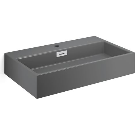 Lineabeta - Lavabo da appoggio/sospeso con foro rubinetto 70x42 (1/2)