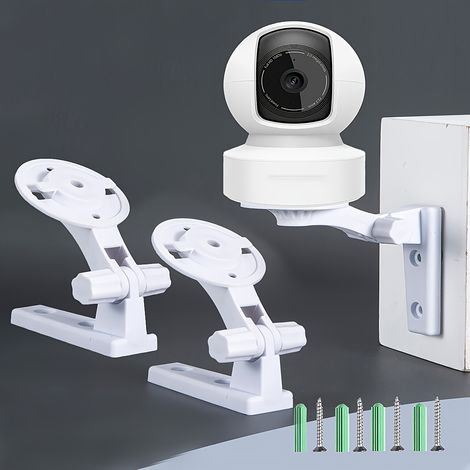 Deux supports de caméra muraux – Compatibles avec TP-Link Tapo C200/C210, Kasa EC70, PTZ, rotation à 180°, blanc (1/4)