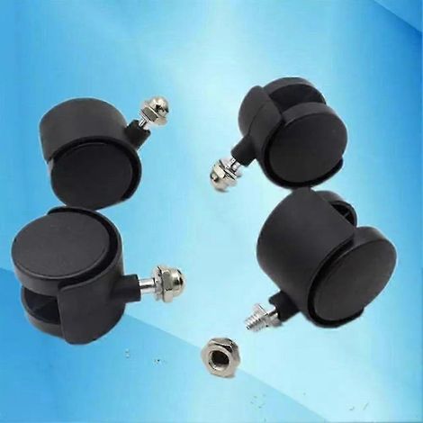Ensemble de 4 roulettes de rechange pour radiateurs à bain d'huile, roues pivotantes en PU à roulement fluide à 360°, noires. (1/4)
