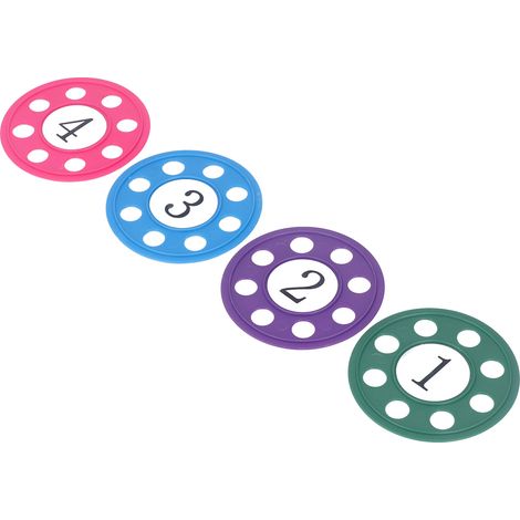 Lot de 4 jouets de natation pour l'entraînement à la plongée, de forme ronde, avec de grands chiffres à lancer, jouet de piscine qui coule (1/5)