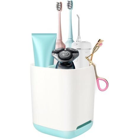 Toothbrush Holder, Electric Toothbrush Holder, Removable Toothbrush Holder Toothpaste Stand, with Drain Hole, 11.8x9.7x9 cm Blue (1/5)