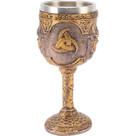 Retro Nordic Viking Resin and Stainless Steel Cup for Cocktails, Whisky, Red Wine (1/4)